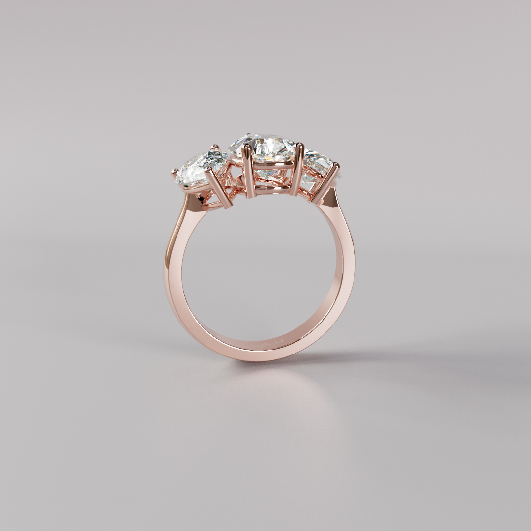 Trilogy Pear Diamond Ring - 4ct