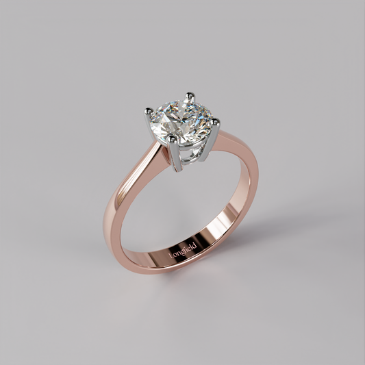 The Love Solitaire - Two Tone Rose White Gold