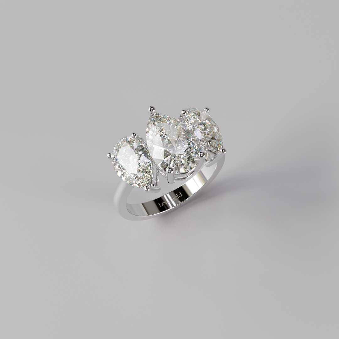 Trilogy Pear Diamond Ring - 4ct