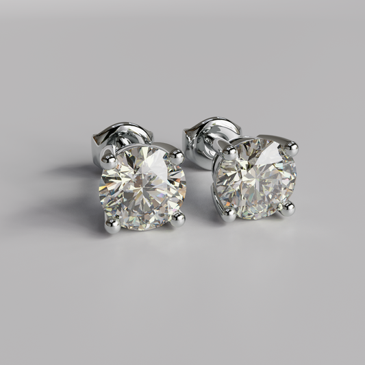Diamond Earstuds (L) - White Gold