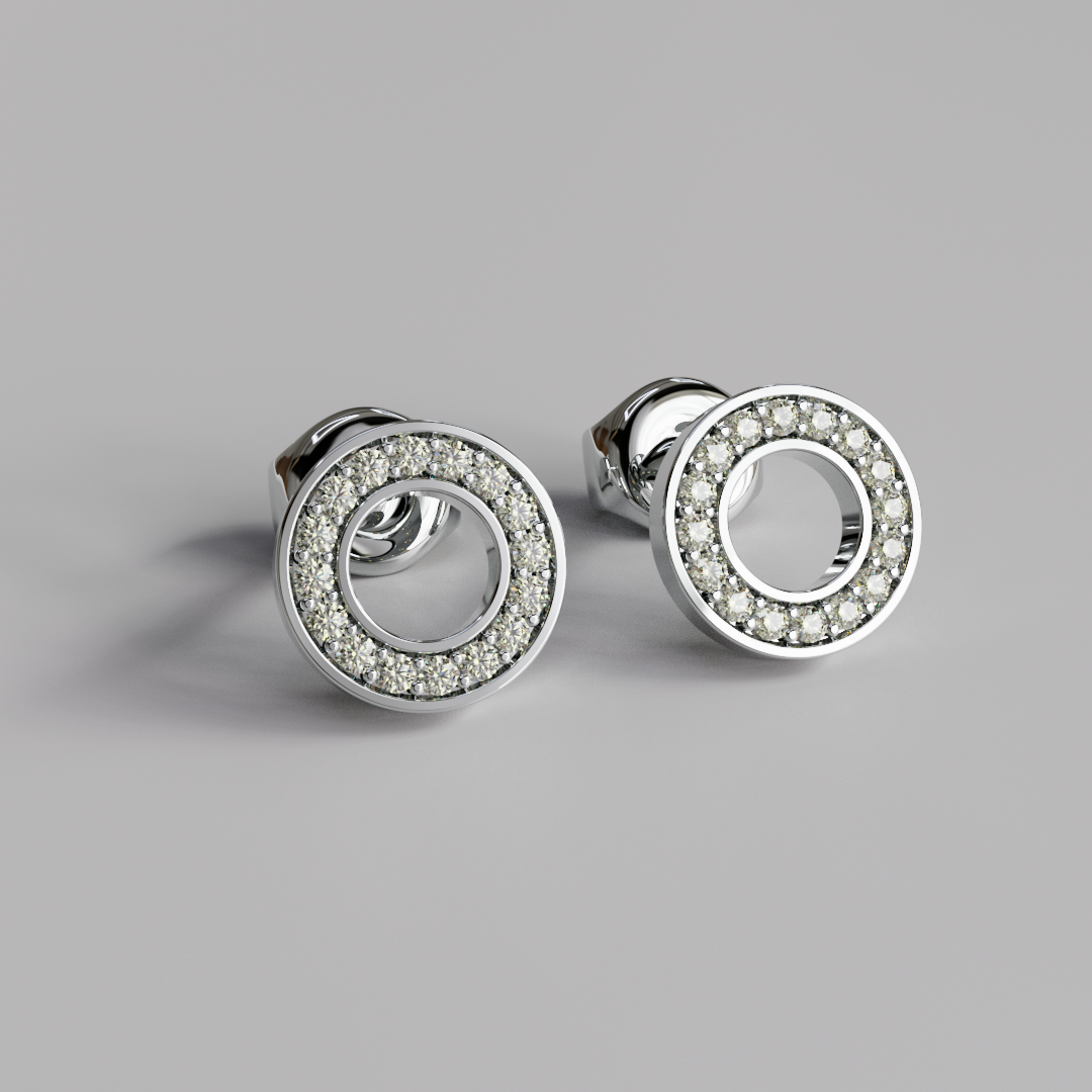Diamond Border Earstuds
