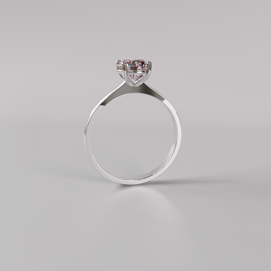 Pink Round Diamond Ring - 1ct