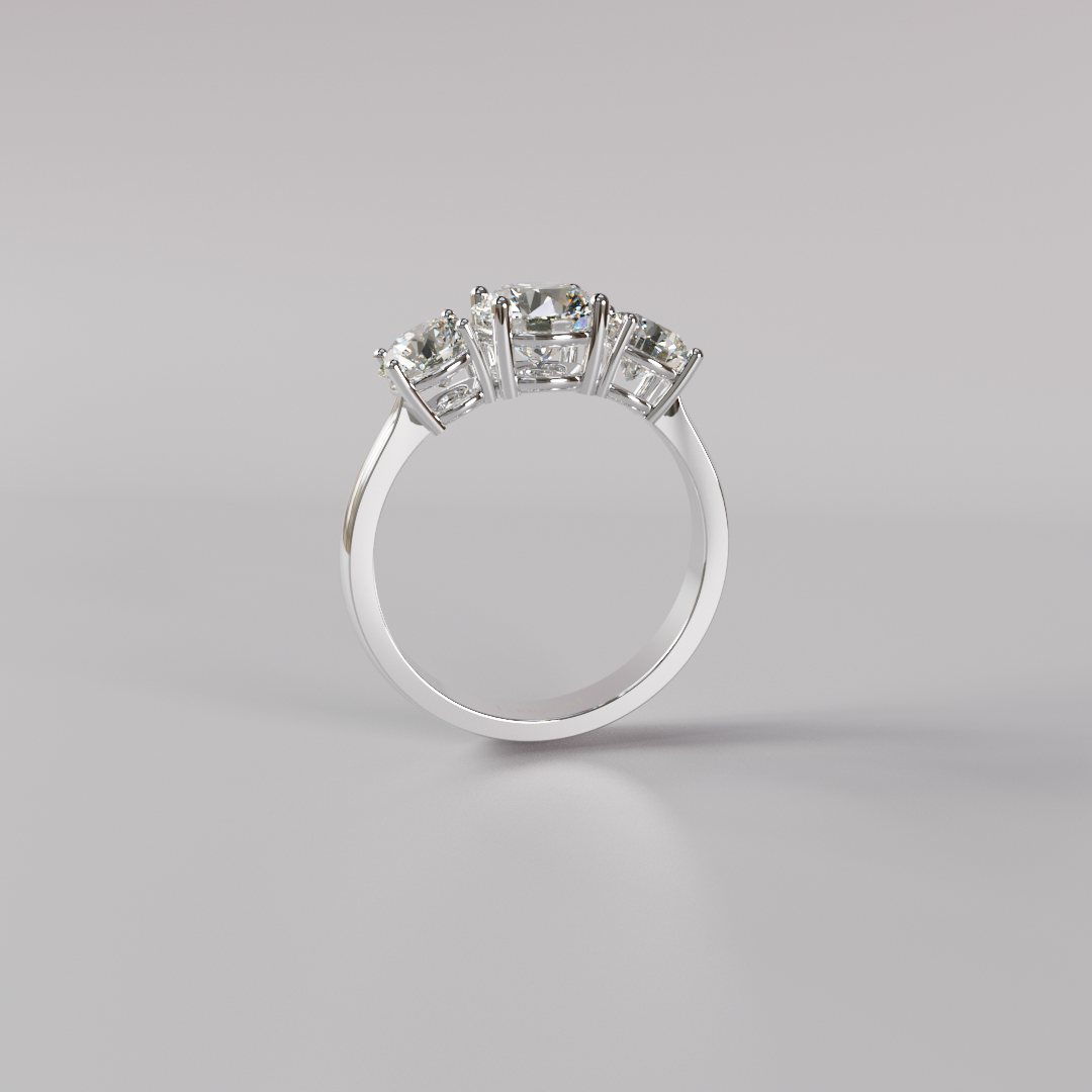 Trilogy Round Diamond Ring - 2ct