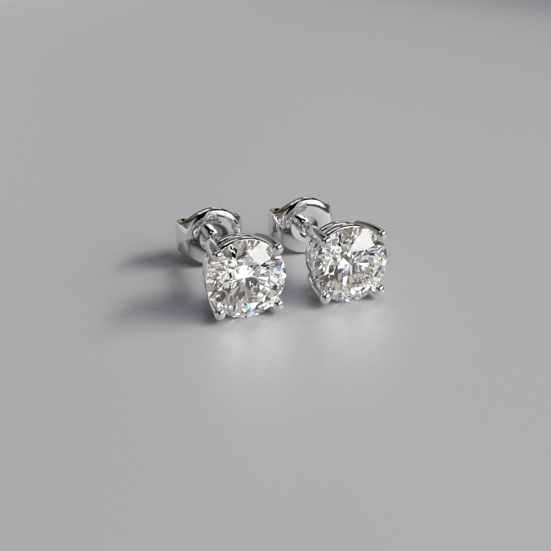 Round Diamond Earstuds - 2ct