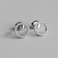 Diamond Circle Earstuds - White Gold