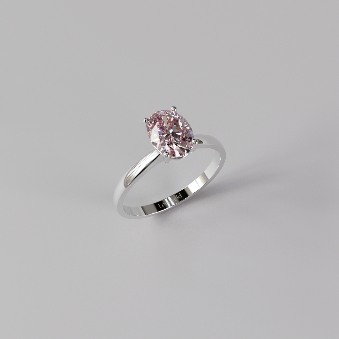 Pink Oval Diamond Ring - 1ct