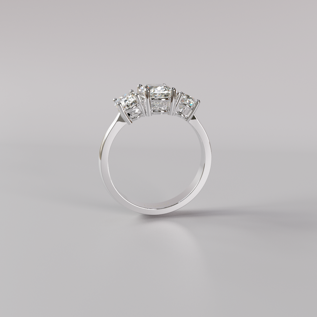 Trilogy Oval Diamond Ring - 2ct
