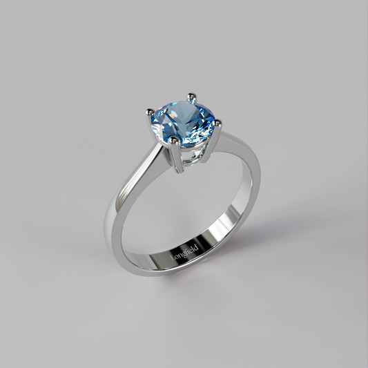 The Love Solitaire Blue - White Gold